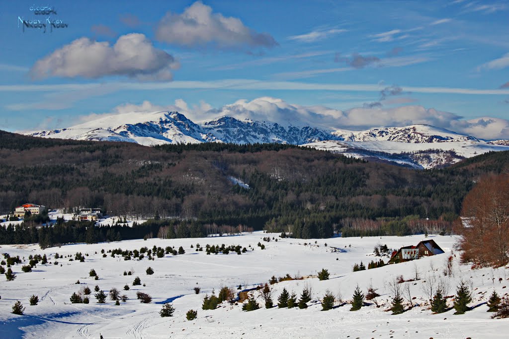 Beautiful place Uzana, Balkan massif Triglav and peak Mazalat