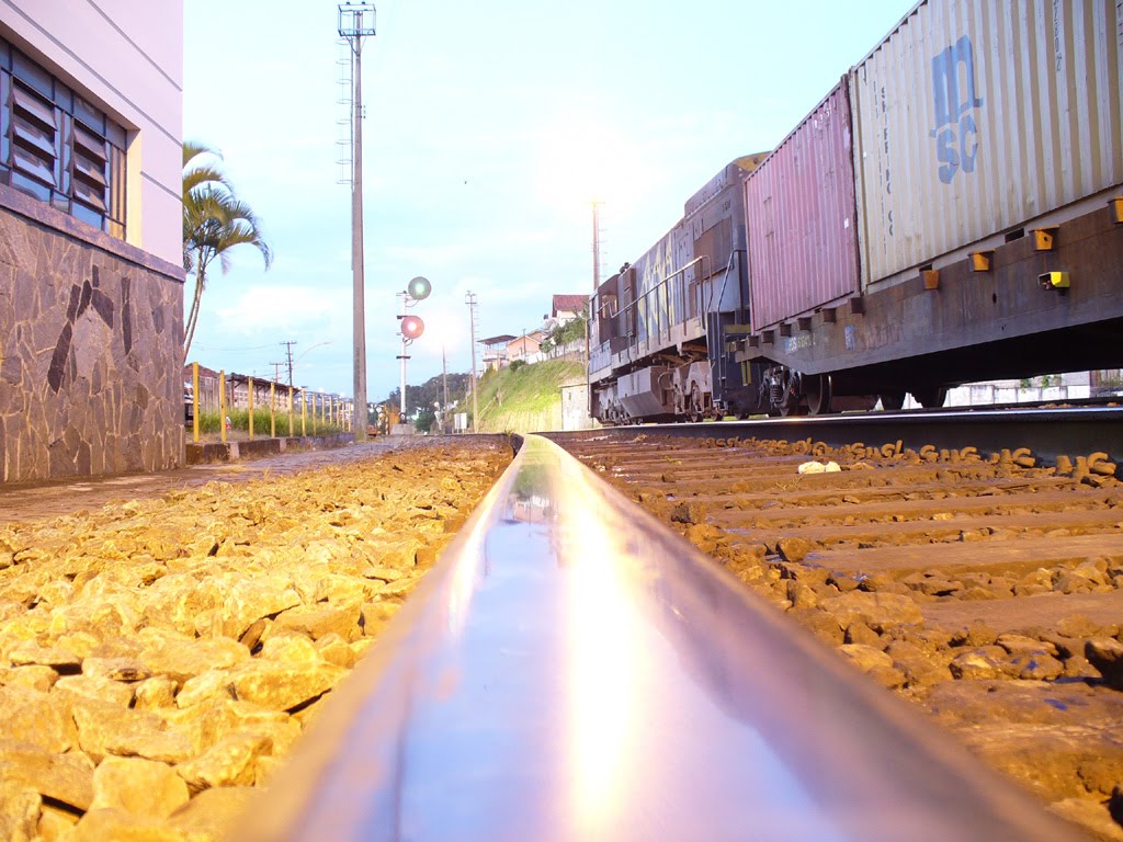 Trem na estação de Barbacena