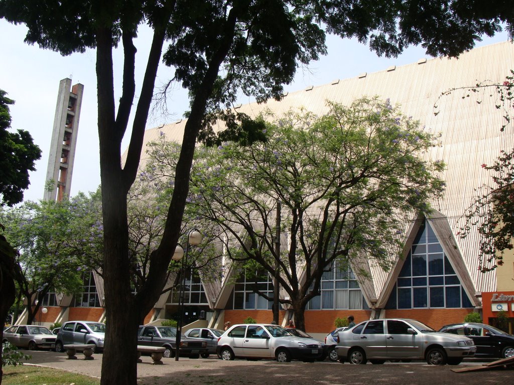 Praça Gabriel Martins e Catedral Metropolitano em Londrina - Paraná - Brasil