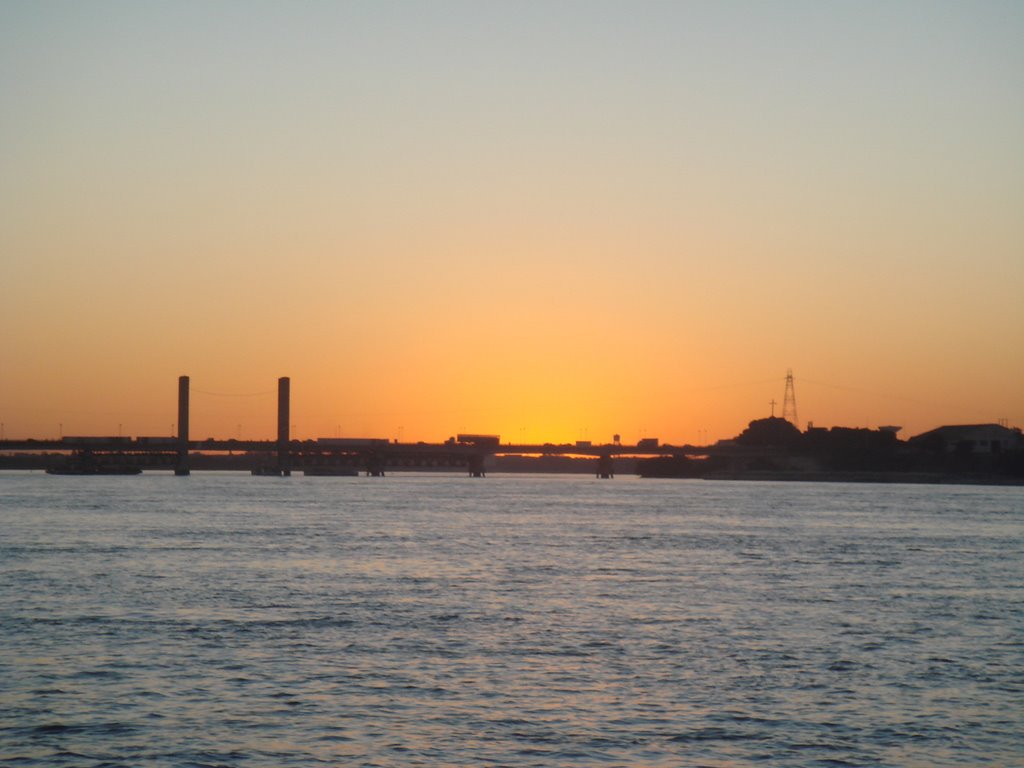 Pôr-do-sol no rio São Francisco