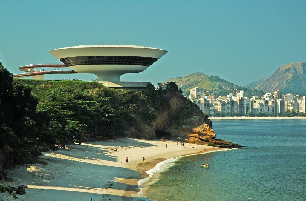 Niteroi Contemporary Art Museum, designed by Oscar Niemeyer, across the bay from Rio de Janeiro