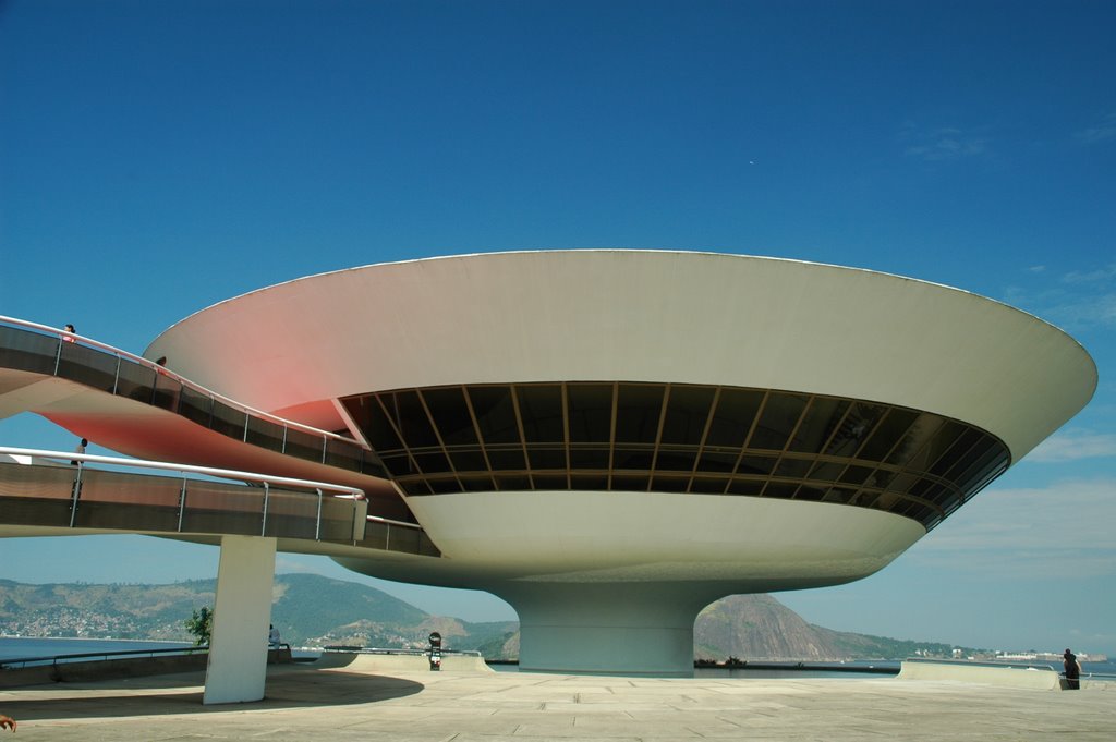 Niteroi Contemporary Art Museum, designed by Oscar Niemeyer, across the bay from Rio de Janeiro