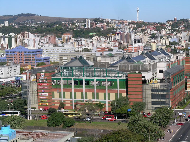 Porto Alegre - Praia de Belas Shopping Center - visto do Intercity Premium Hotel