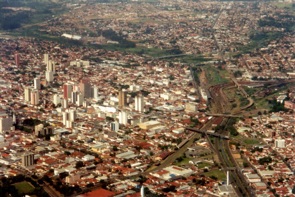 Bauru, vista aérea parcial (final da década de 1990), SP, Brasil.