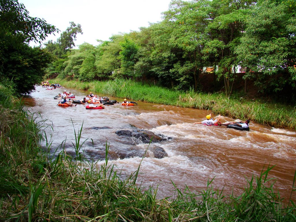 Bóia cross no rio Jaú