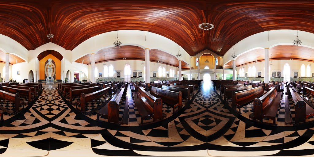 Panorâmica 360º da Igreja Sagrado Coração de Jesus, Joinvile, Santa Catarina, Brasil