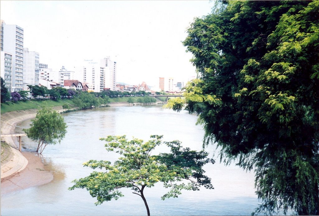 RIO ITAJAI E VISTA DA CIDADE DE ITAJAI-SANTA CATARINA-BRASIL