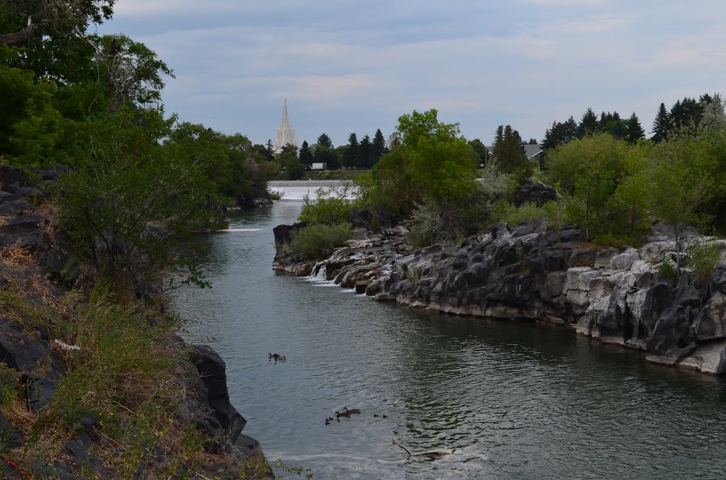 Idaho Falls with the LDS, (Mormon) Temple in the backrgound, in Idaho Falls, Idaho