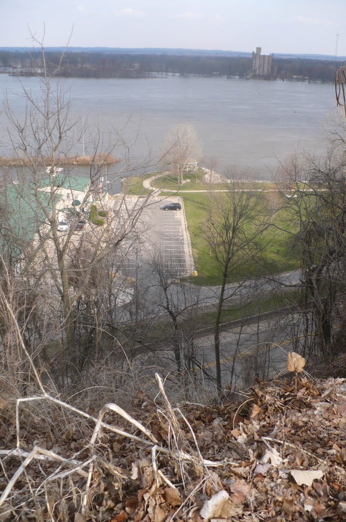 Mississippi River view,Burlington, IA,  with flooding across in Illinois  ** March Contest