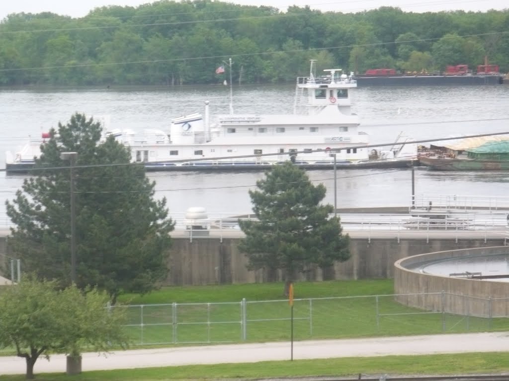 Mississippi River Evening Tugboat