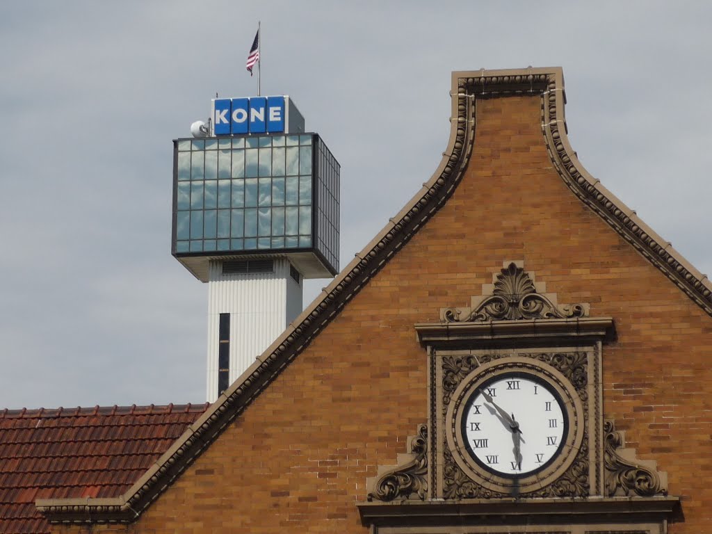 Train station with Kone Elevator in background