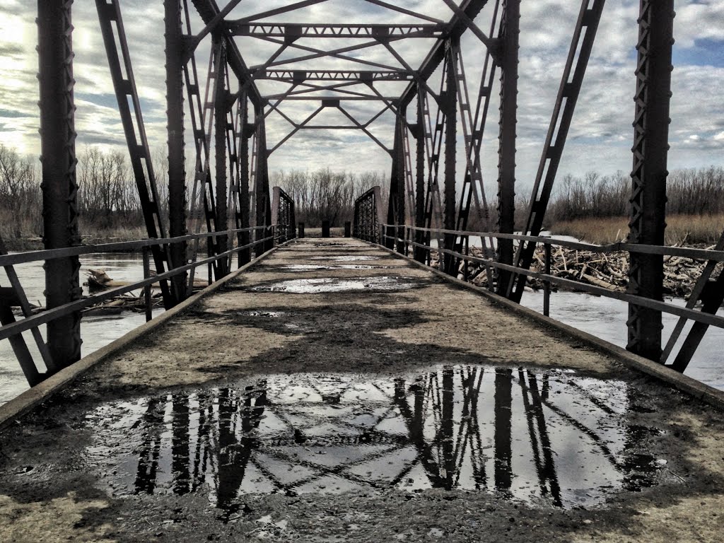 View of Deck on Greencastle Avenue Through Truss Bridge