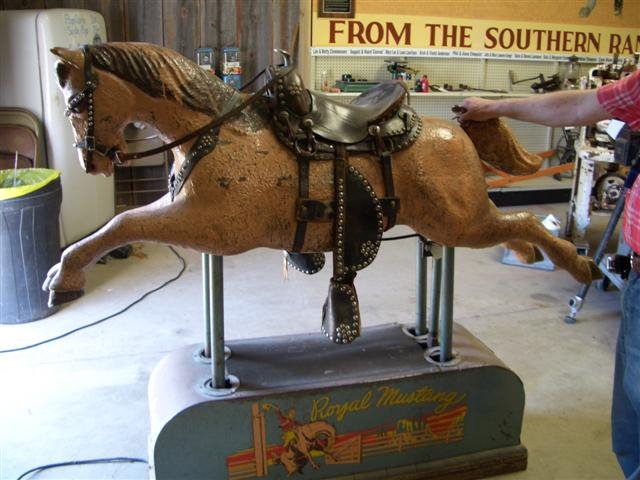 antique toy horse to ride, Nathaniel Hamlin Park, Audubon, IA