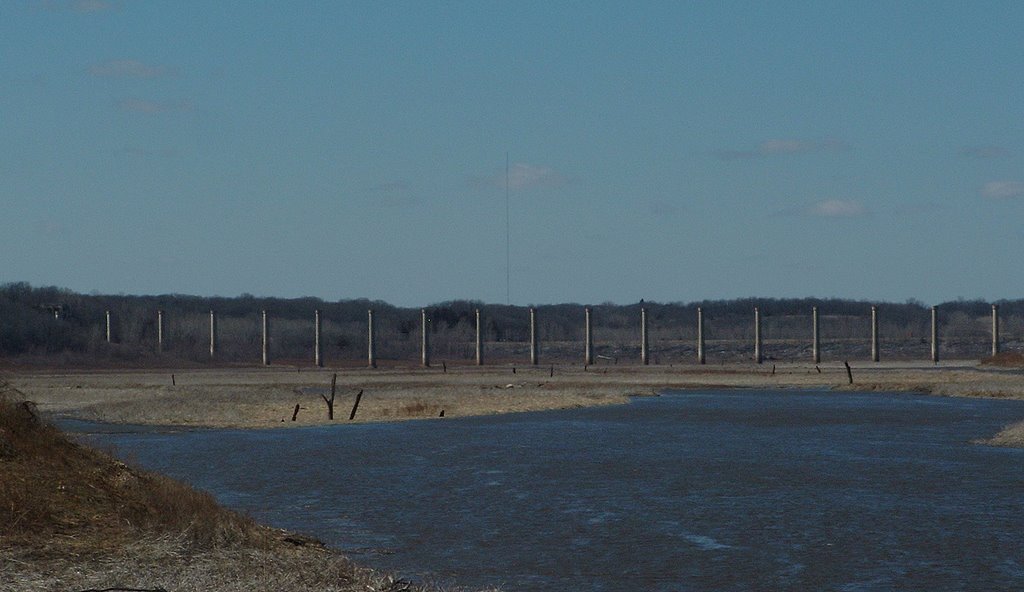 Old train bridge on the Des Moines River
