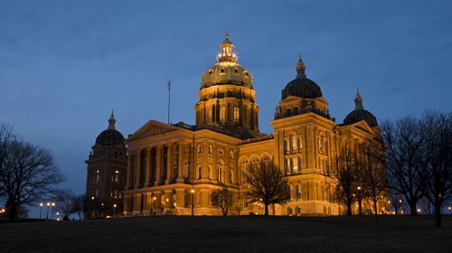Iowa State Capitol Building at Night