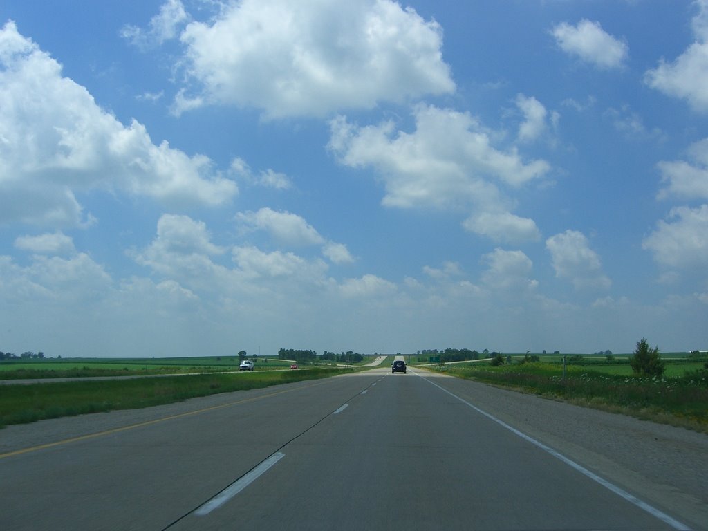 Hwy. 20 looking west, 10 miles east of Waterloo