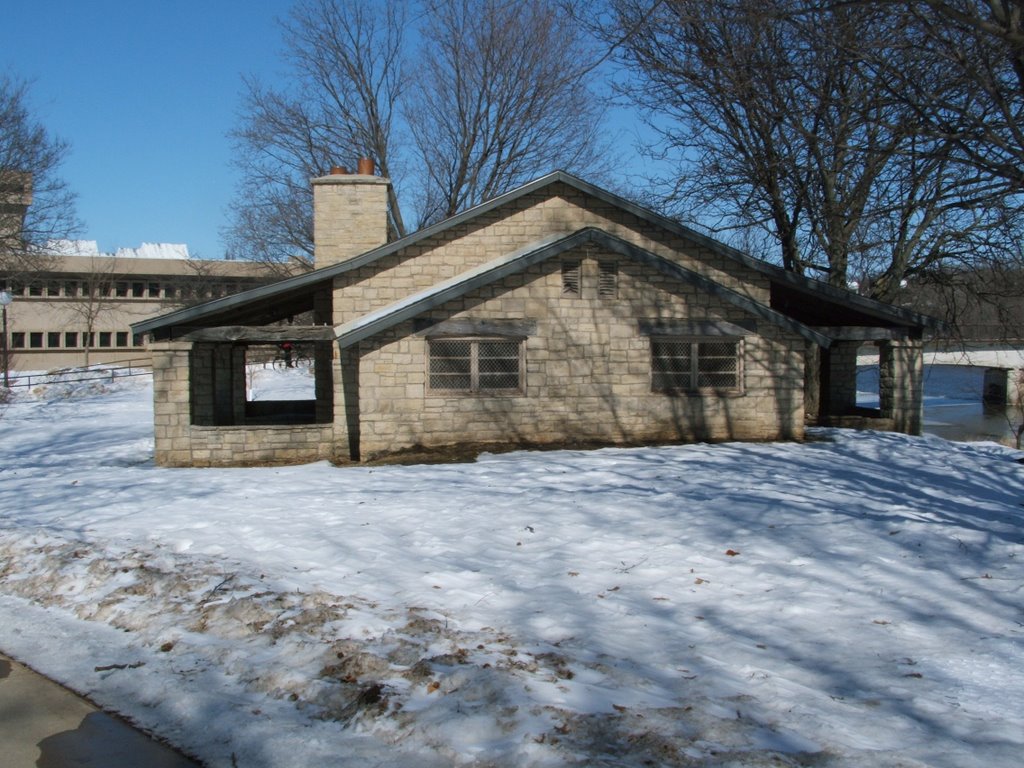 Canoe House (Lagoon Shelter House), Iowa City, IA in Winter 2008