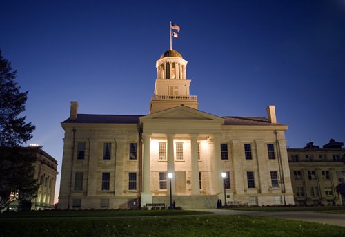 Old Iowa State Capitol Building at Dusk