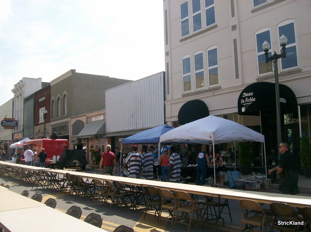 Preparations for motorcycle rally Anniston, Alabama, Rumble on Noble 2010