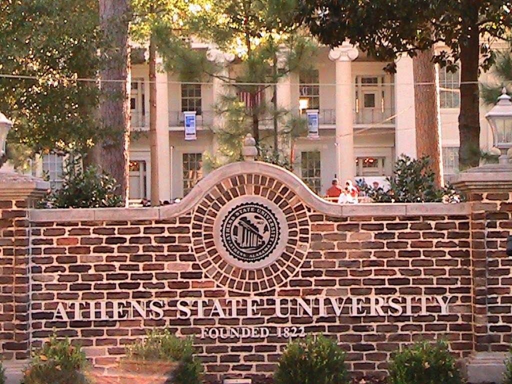 Sign for Athens State University