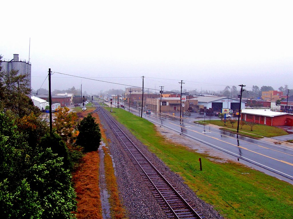 Downtown Atmore. Looking East from Frisco Train Trestle