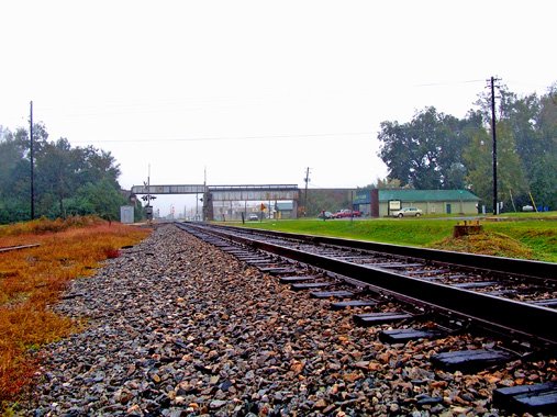East view of the Frisco Railroad Overpass, Atmore, Alabama