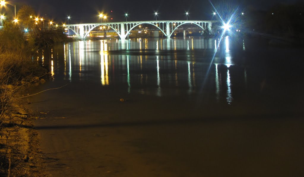 Broad Street Bridge and Coosa River at Night