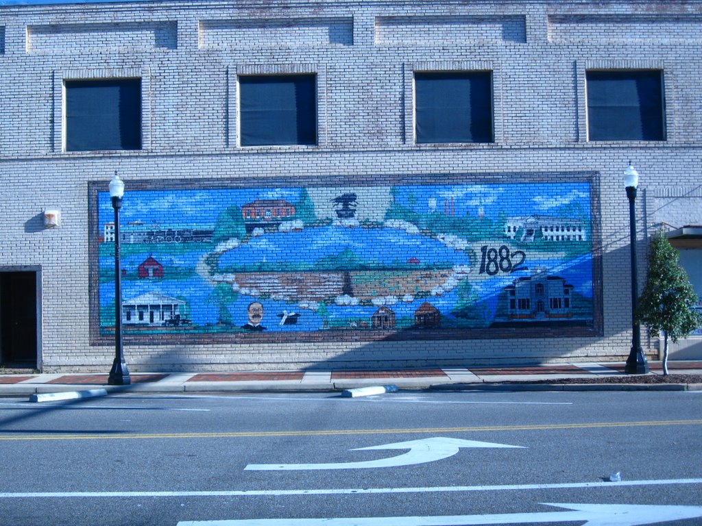 Mural showing the founding of Enterprise