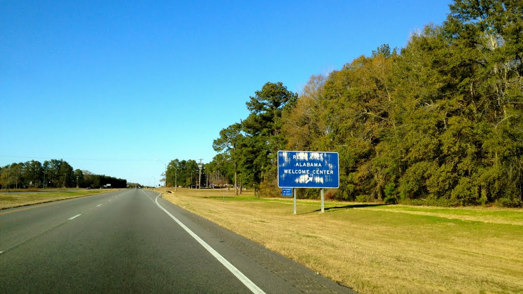 Solcomb, AL Rest Stop Welcome Center Sign