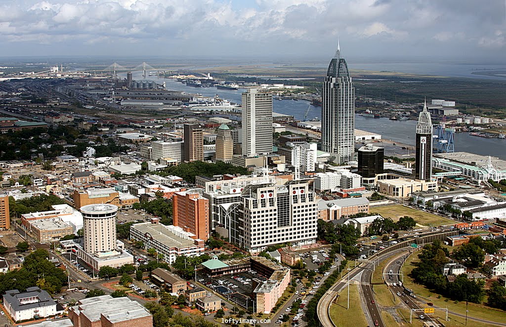 Aerial View of Downtown Mobile