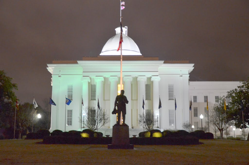 Alabama State Capitol - South Wing (night)