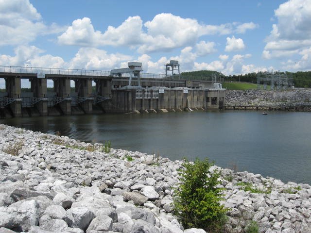 Below dam