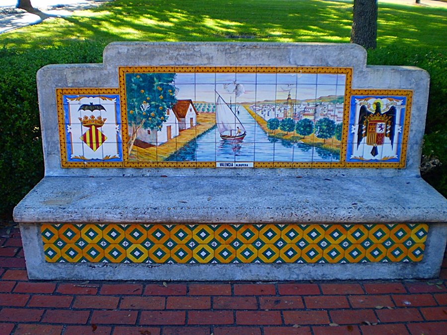 Bench, Spanish Plaza, Mobile, 1968 gift from Malaga, Spain.