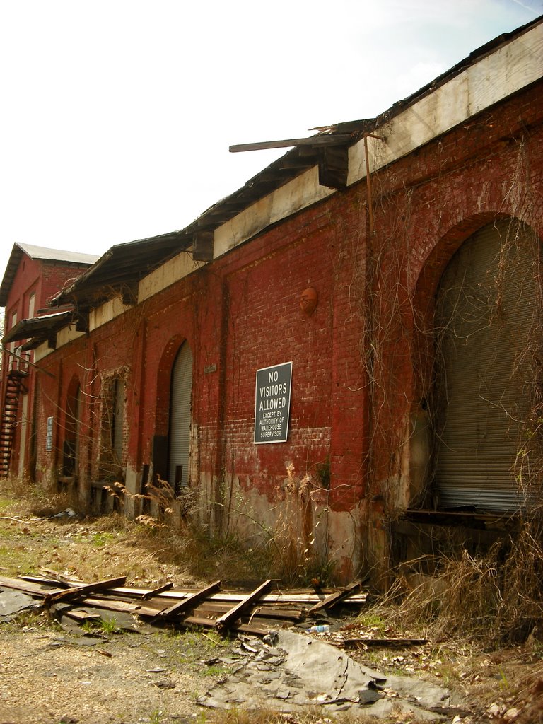 The old Freight Depot on the bluff.