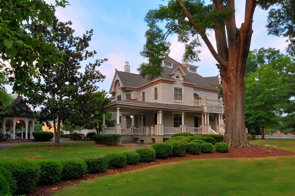 Pristine Renovation of a Victorian Home in the Historic District of Talladega, Alabama, July 2012.  3-exposure HDR shot with a Nikon D90 and a Tamron 10-24 lens. Processed in Photomatix Pro, Elements 7 and Noiseware.