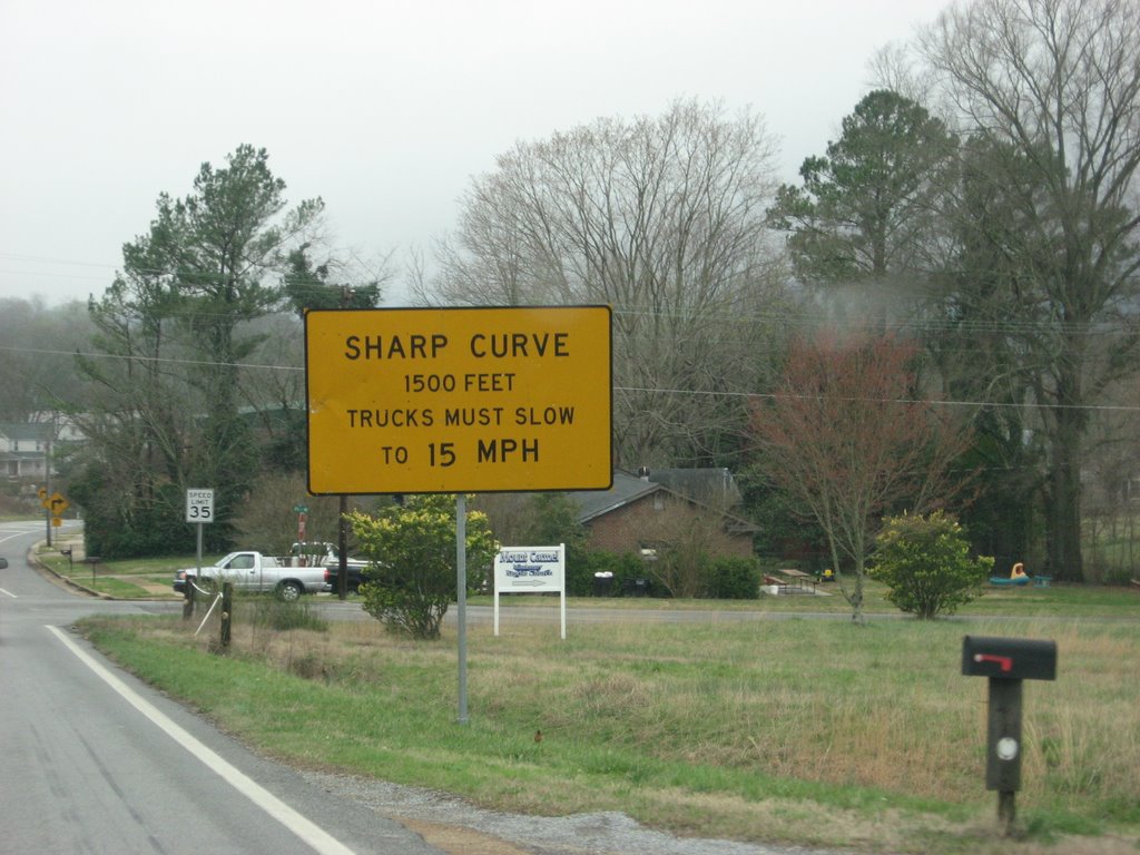 sharp curve warning
