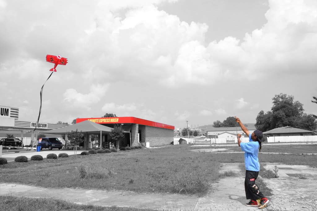 Kite Flying at Lees Express Wash