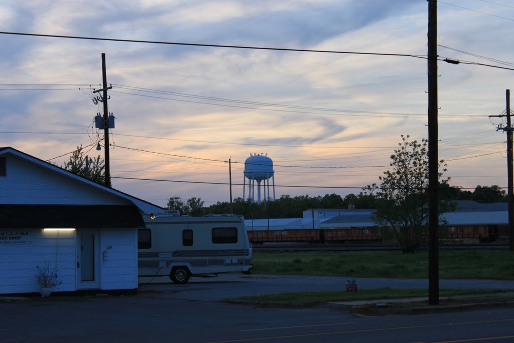 Sunset behind one of Sheffields Water Towers