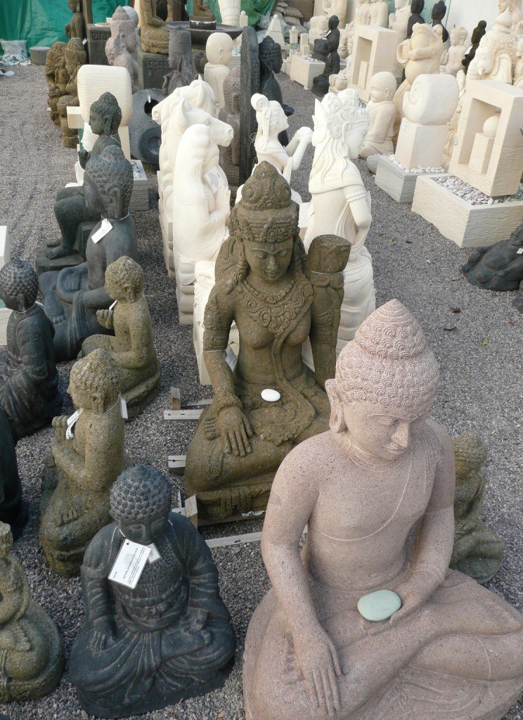 Handcarved stone statues
