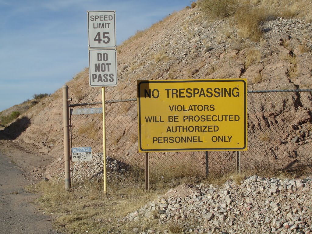 Signs on Cement Plant road near Clarkdale, AZ
