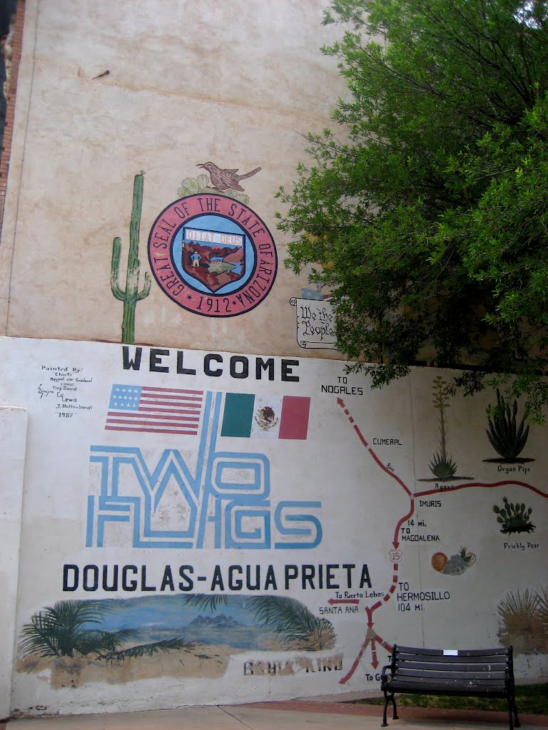 Art mural «Welcome Two Flags», Douglas, Arizona