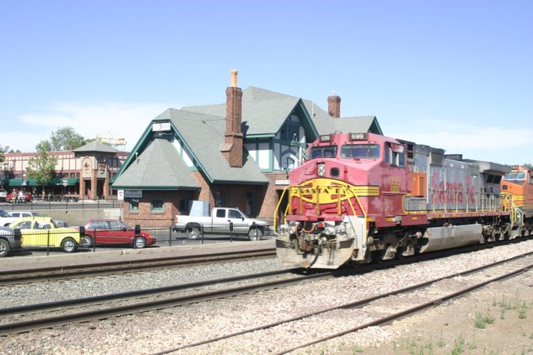 Westbound passes the Flagstaff Depot