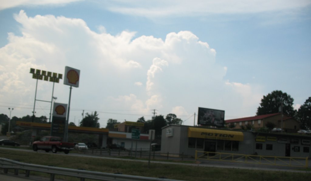 Waffle House and clouds