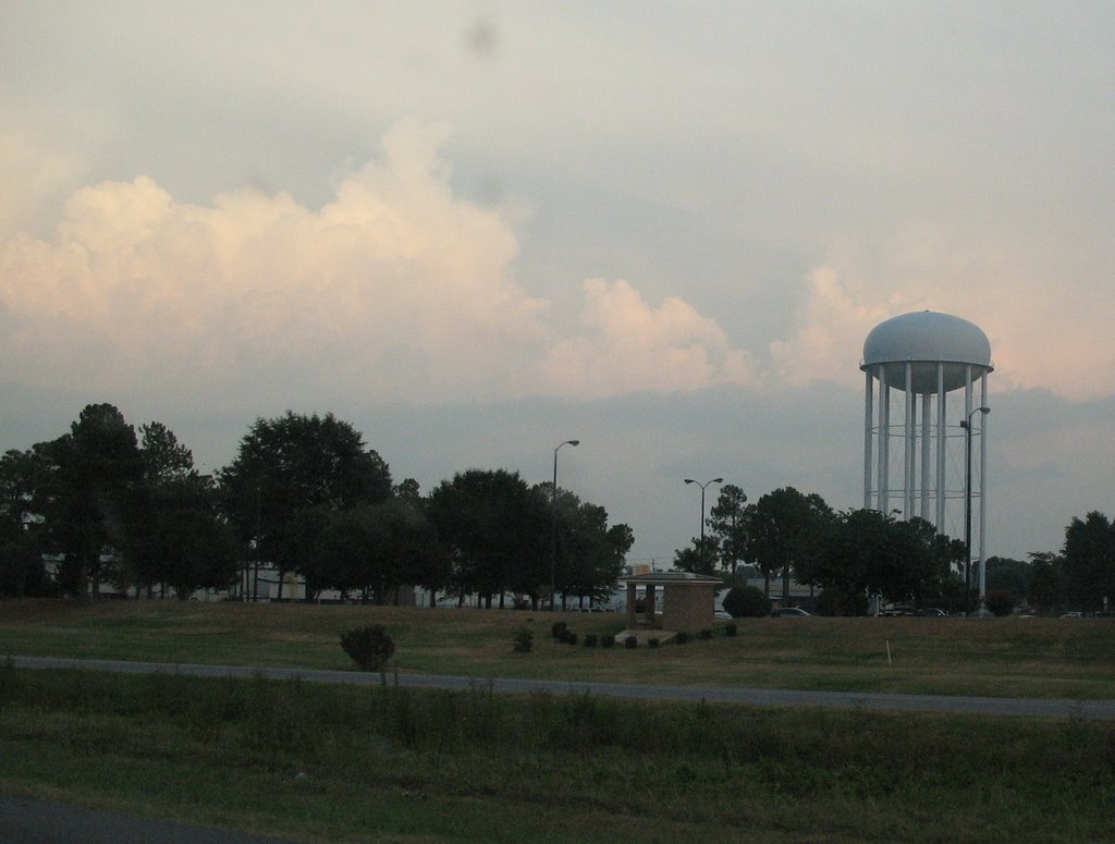 Water tower at the cosmetics plant