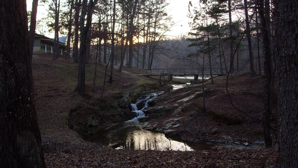 Spring Lake Waterfall At Sunset