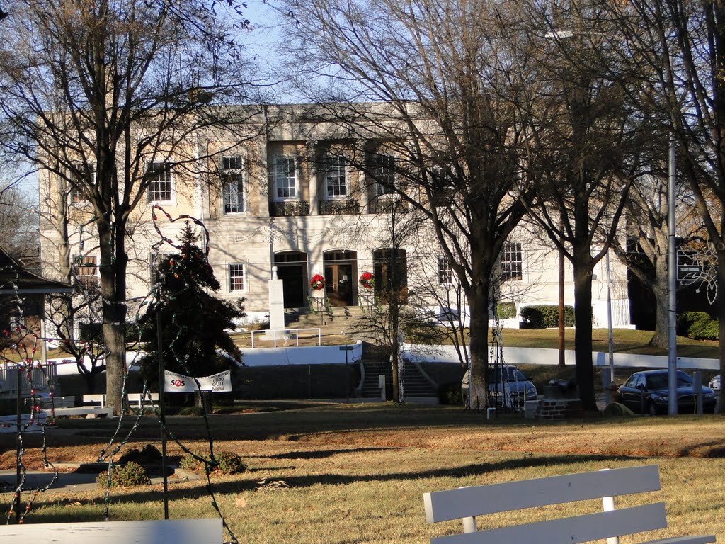Lee County Courthouse across Lee park
