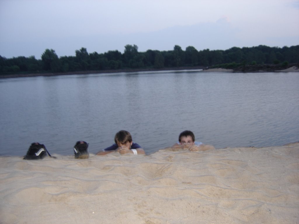 Playing on the beach