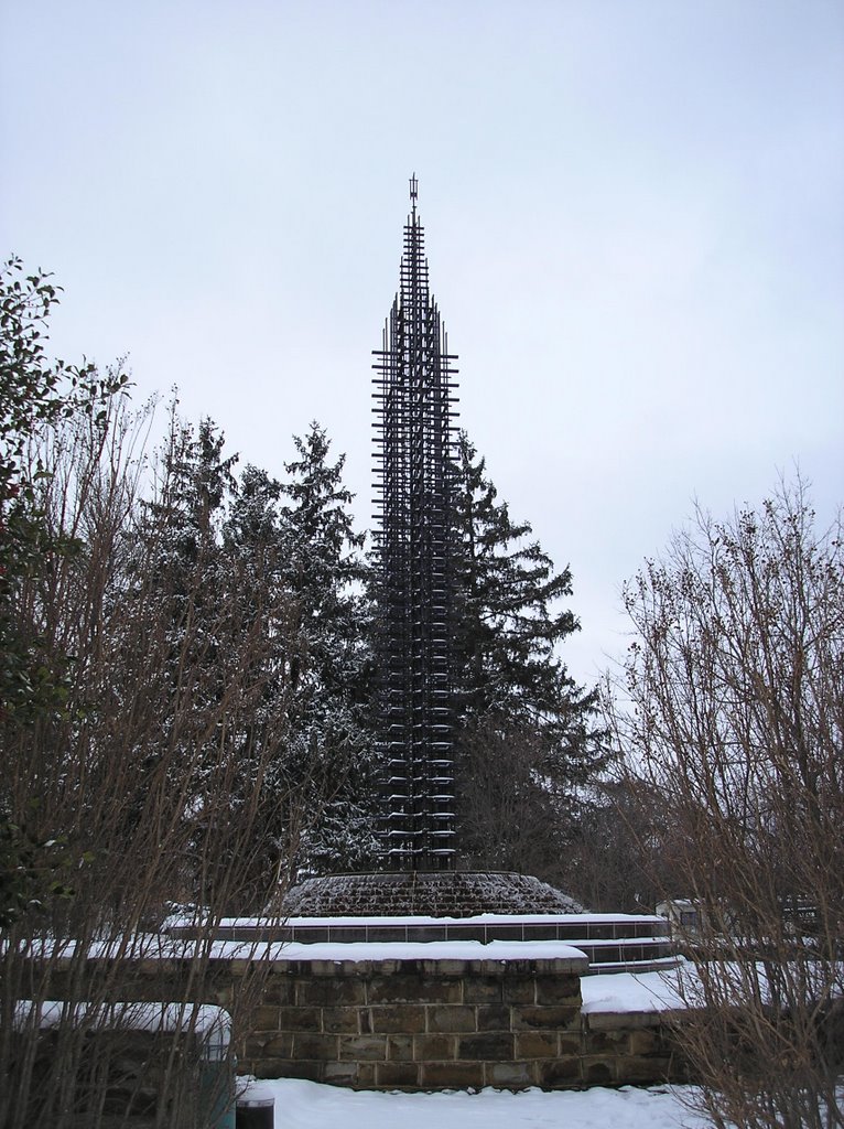 Peace Fountain, in winter.