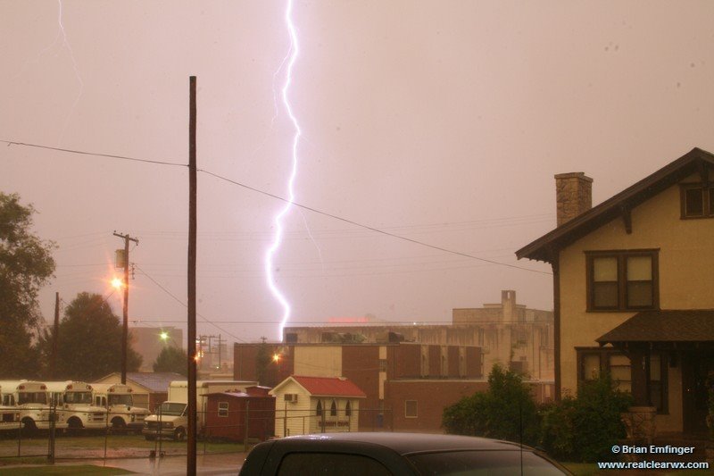 Lightning strike in downtown Fort Smith, AR