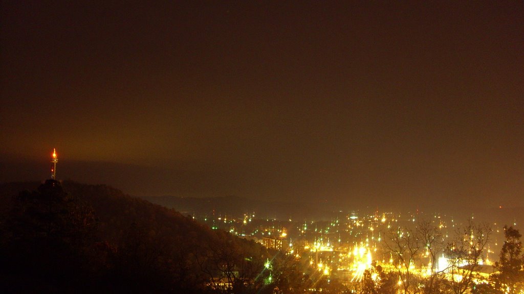 Mountain Tower At Night